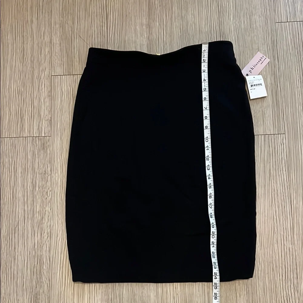 NWT Philosophy Size 8 Black Knee-Length Pencil Skirt - Picture 2 of 5